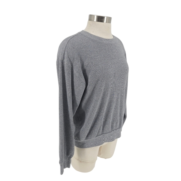 Aritzia Tna Nelson Thermal Shirt Dover Gray Waffle Knit Long Sleeve Top Small - Picture 3 of 9